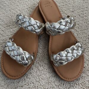 a new day Silver Braided Sandals